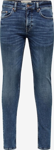 Only & Sons Skinny Jeans 'Warp' in Blue: front