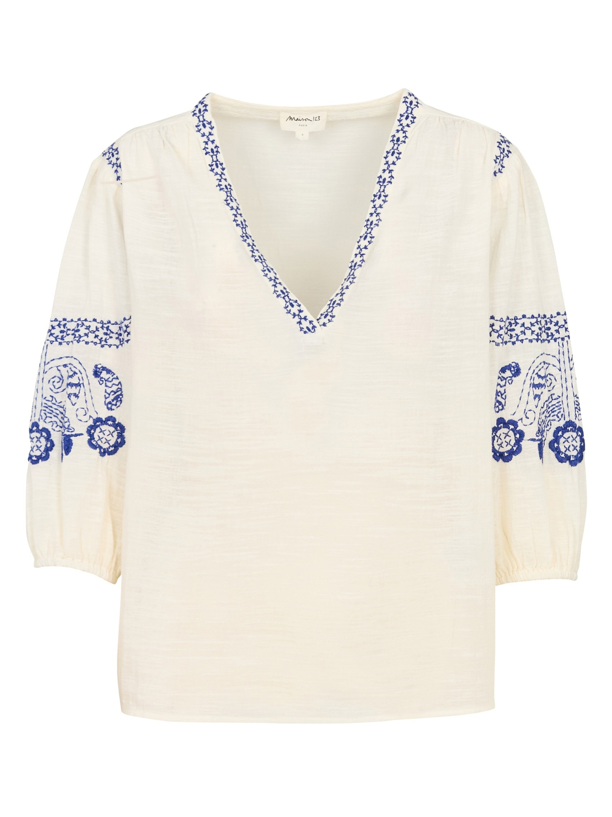 Maison 123 Blouse ' SALLY BL BRODERIE ' in White: front