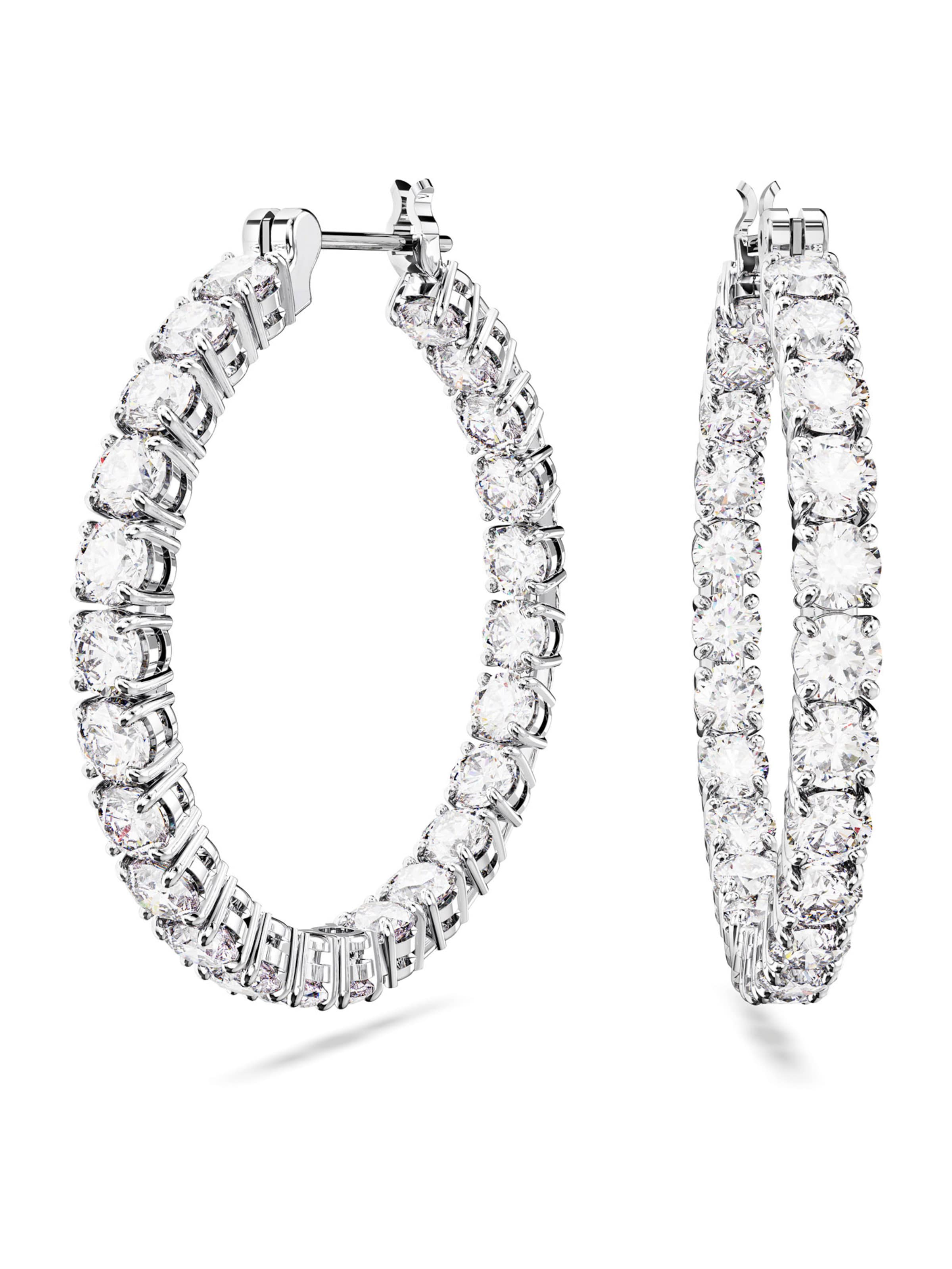 Swarovski Серьги 'Matrix' в Серебристый: спереди