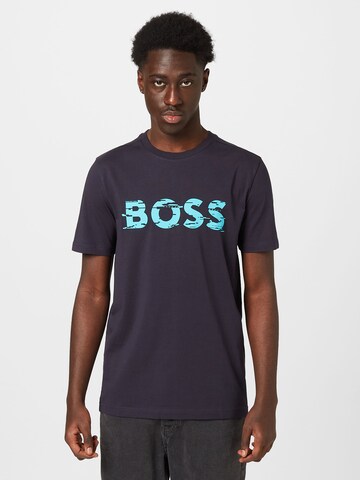 Maglietta di BOSS in blu: frontale