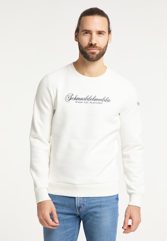 Schmuddelwedda Sweatshirt i vit: framsida