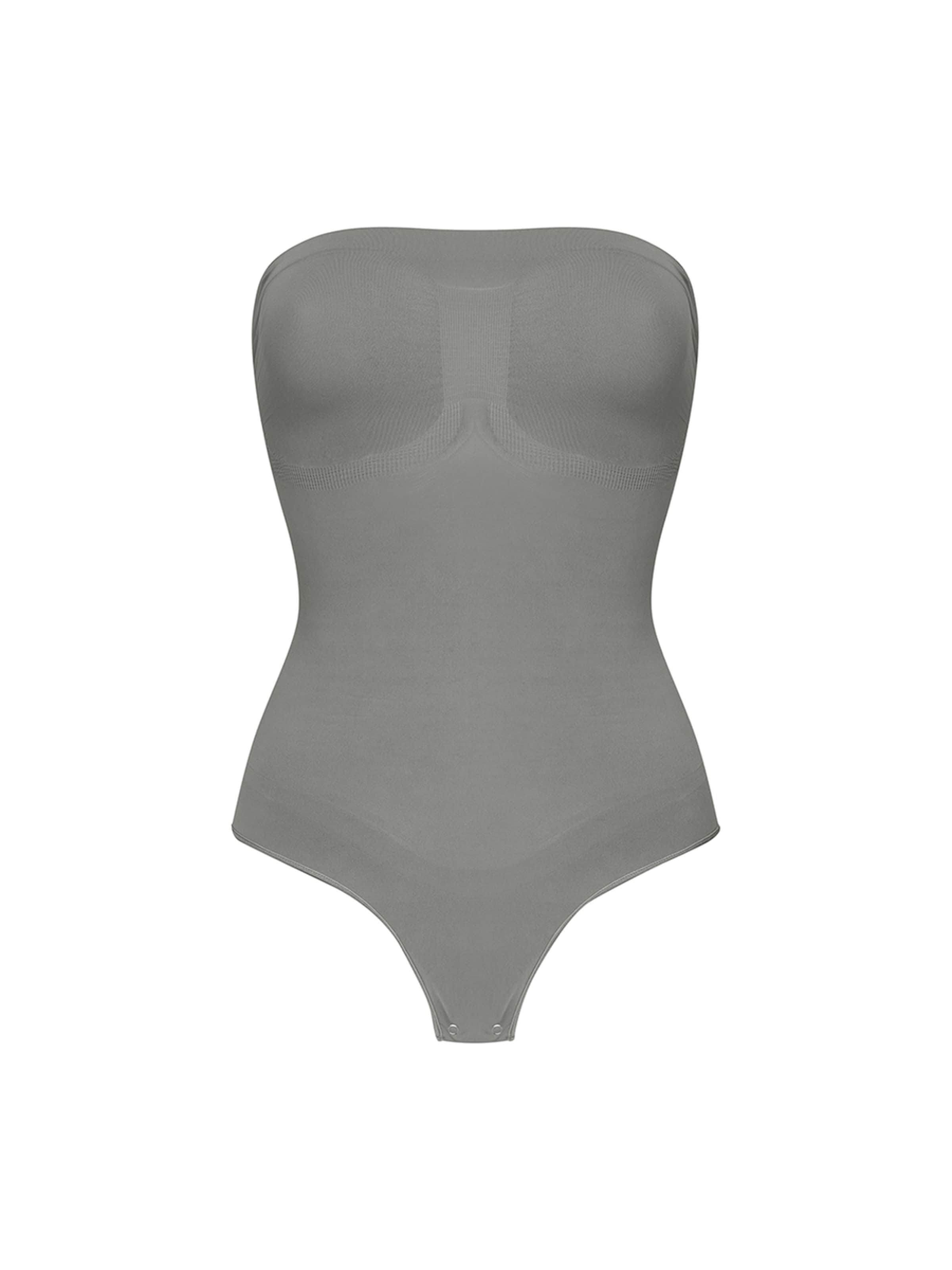 Body modelant 'Trägerloser Bodysuit Sculpting Shapewear mit String' cfab (formerly creamy fabrics) en gris : devant