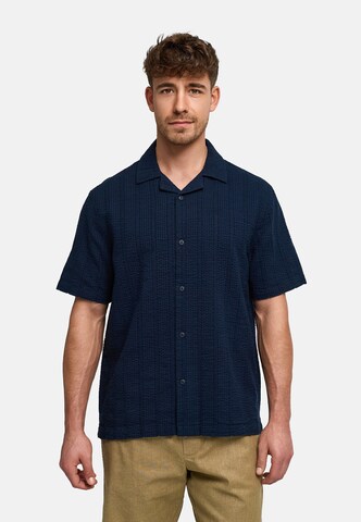 INDICODE JEANS Regular fit Button Up Shirt 'INWallz' in Blue: front