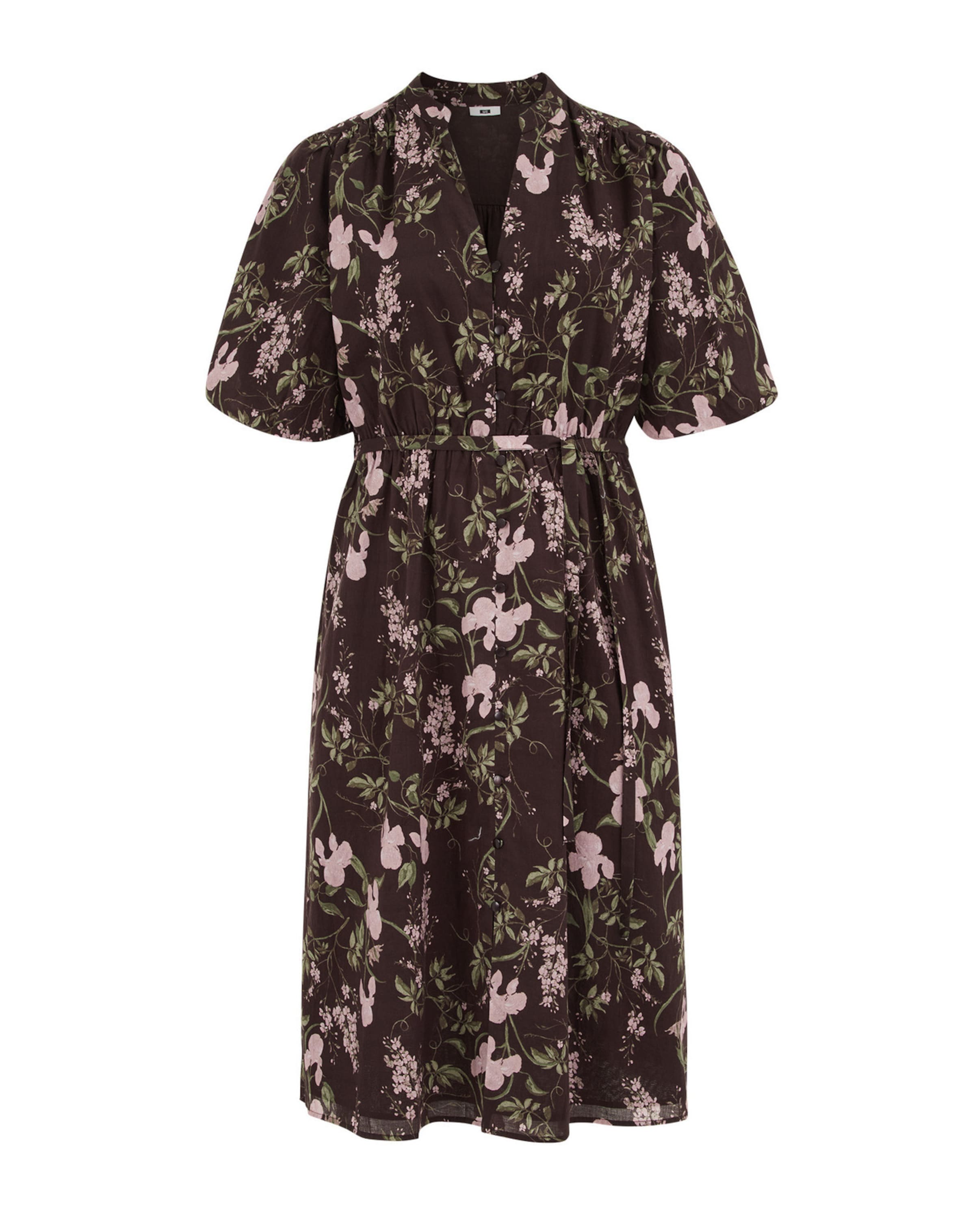 WE Fashion Платье-рубашка в Темно-коричневый / Зеленый / Нежно-розовый, Обзор товара