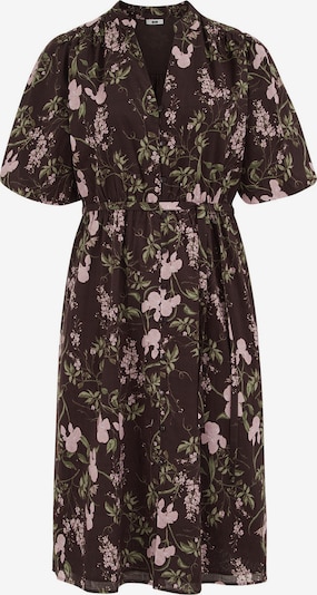 WE Fashion Puseromekko värissä tummanruskea / vihreä / roosa, Tuotenäkymä