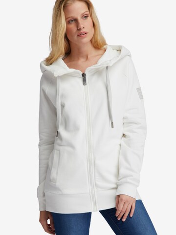 Elbsand Zip-Up Hoodie 'Kria' in White: front