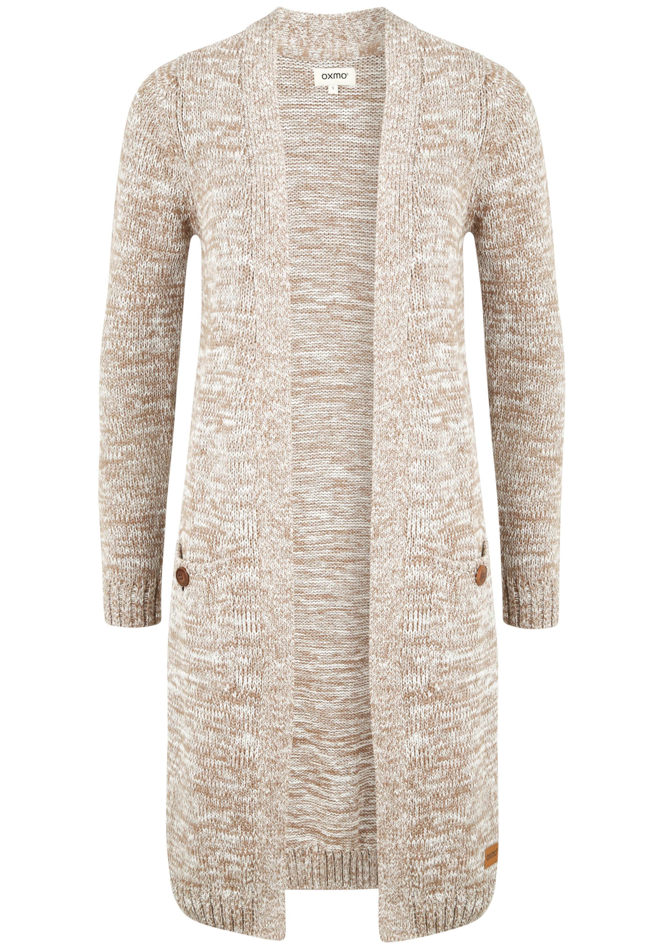 Oxmo Gebreid vest 'Philetta' in Beige: voorkant