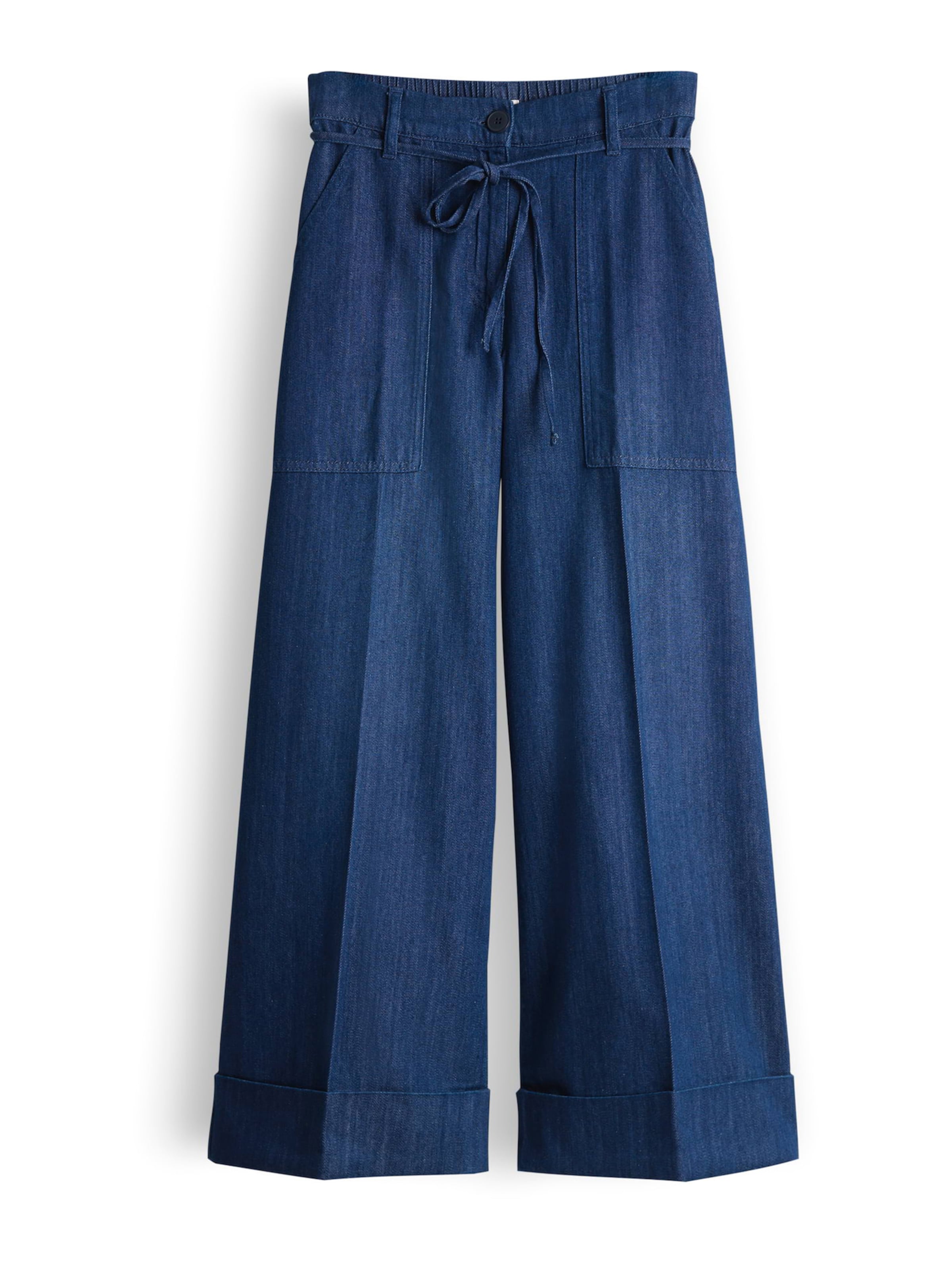 OPUS Широкий Плиссированные брюки 'Meeri joy' в Синий: спереди