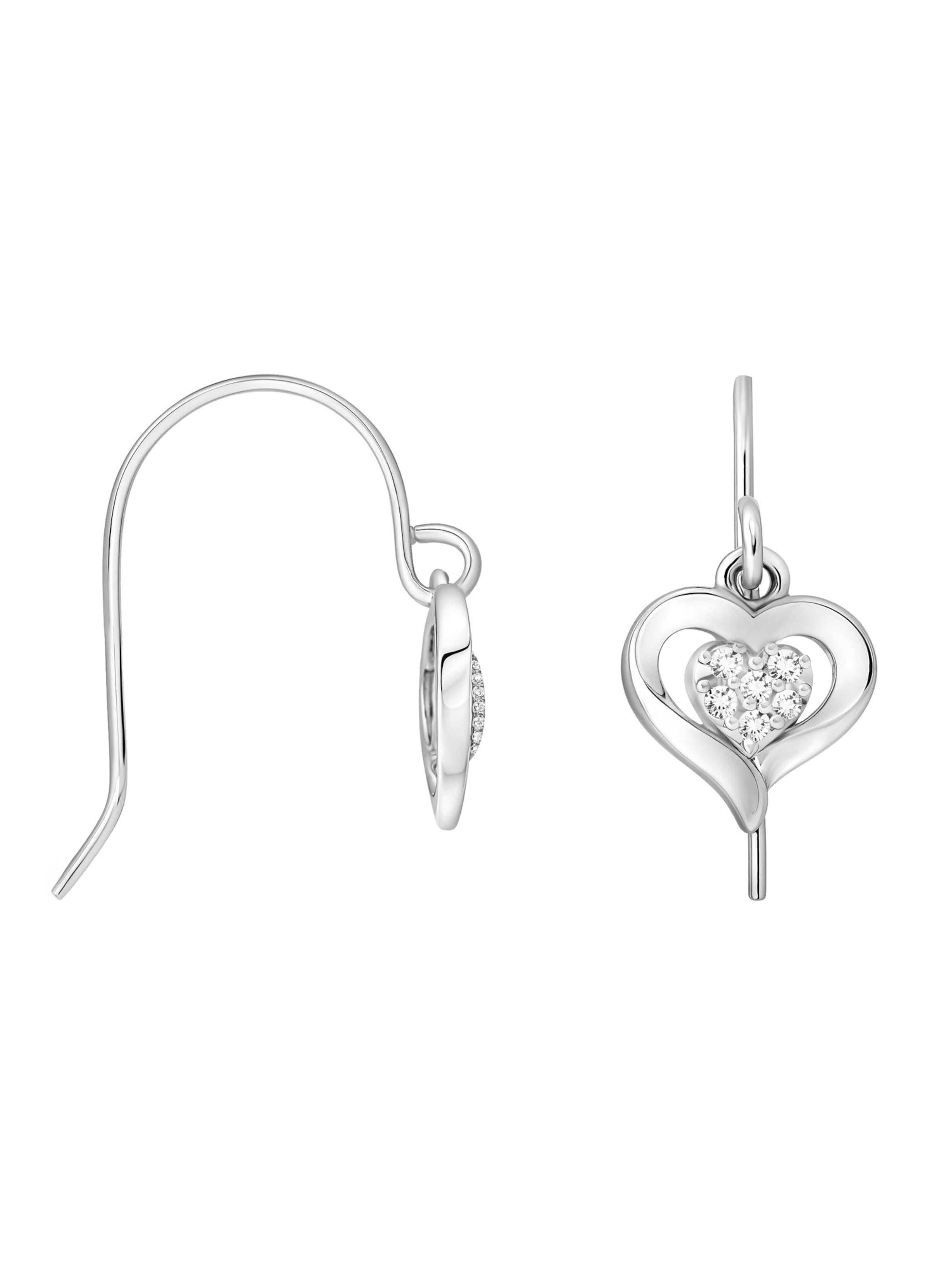 Sofia Milani Earrings 'Heart' in Silver: front