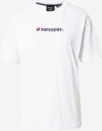 balts Superdry T-Krekls: no priekšpuses