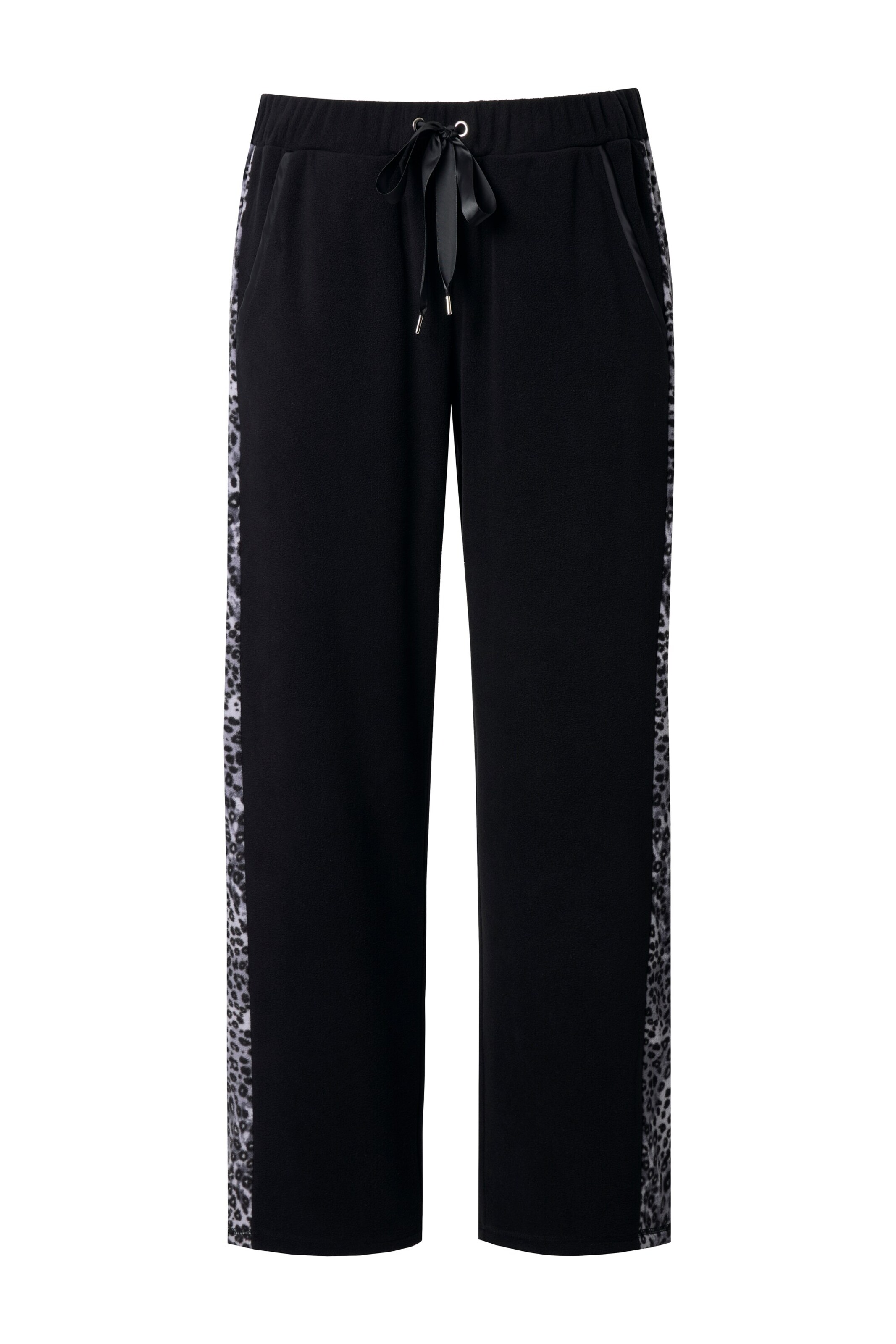 Ulla Popken Pyjamahose in Schwarz: Vorderseite