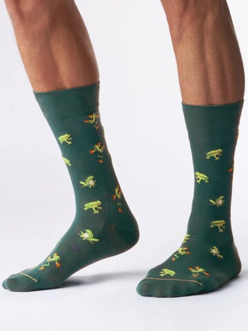 Von Jungfeld Socken 'Signature Icons' in Grün: Vorderseite