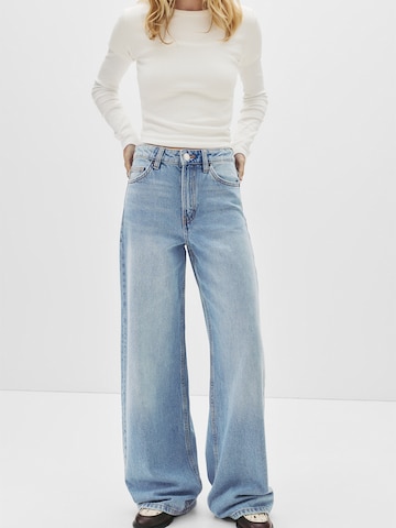 Pull&Bear Široke hlačnice Kavbojke | modra barva: sprednja stran