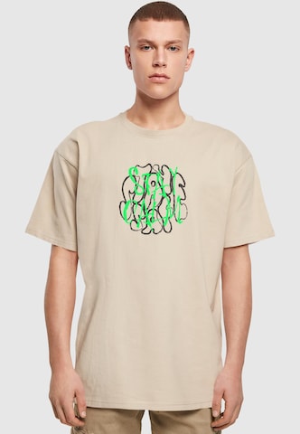 Merchcode T-Shirt 'Stay Safe' in Beige: Vorderseite