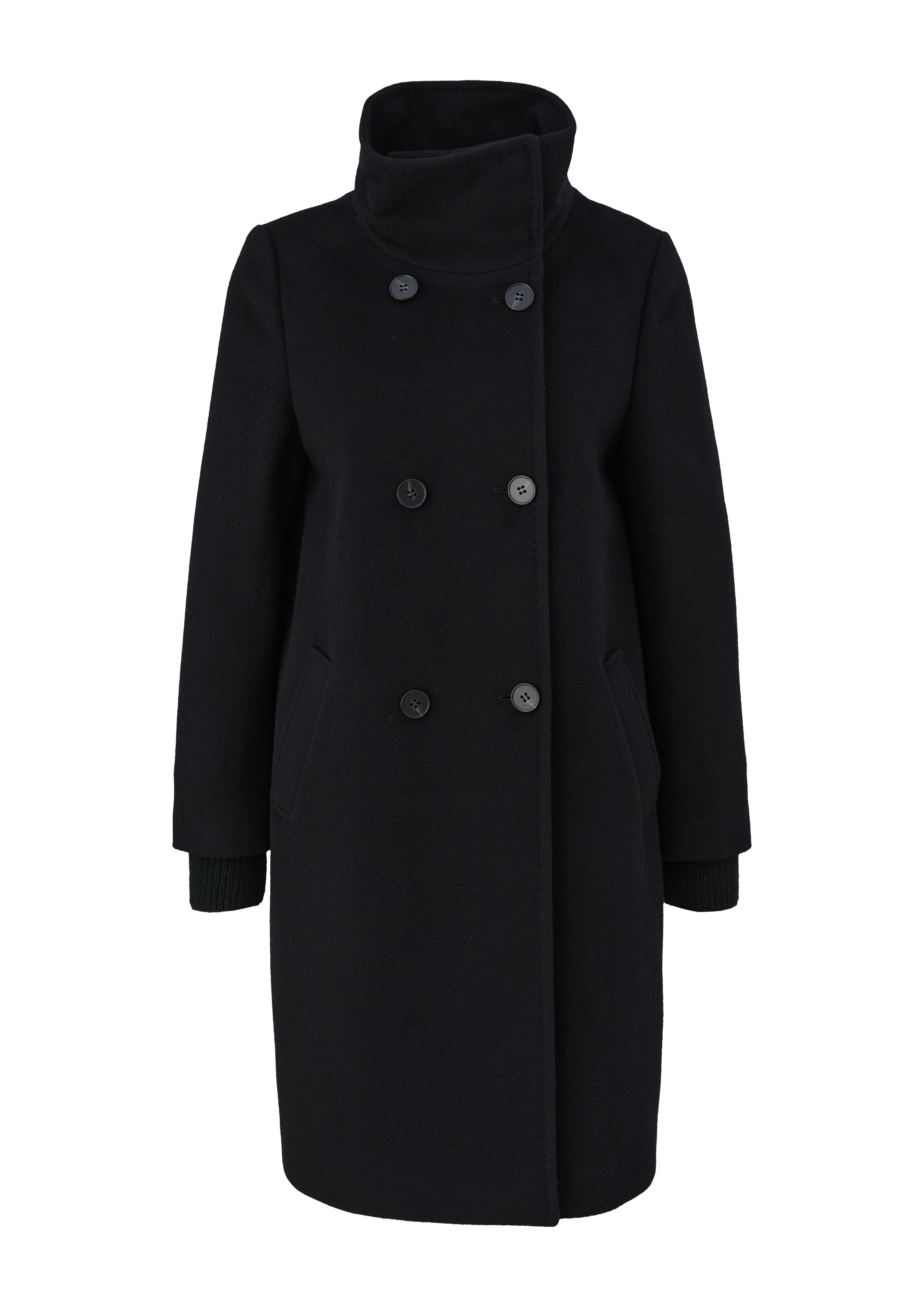 s.Oliver BLACK LABEL Between-Seasons Coat in Black: front