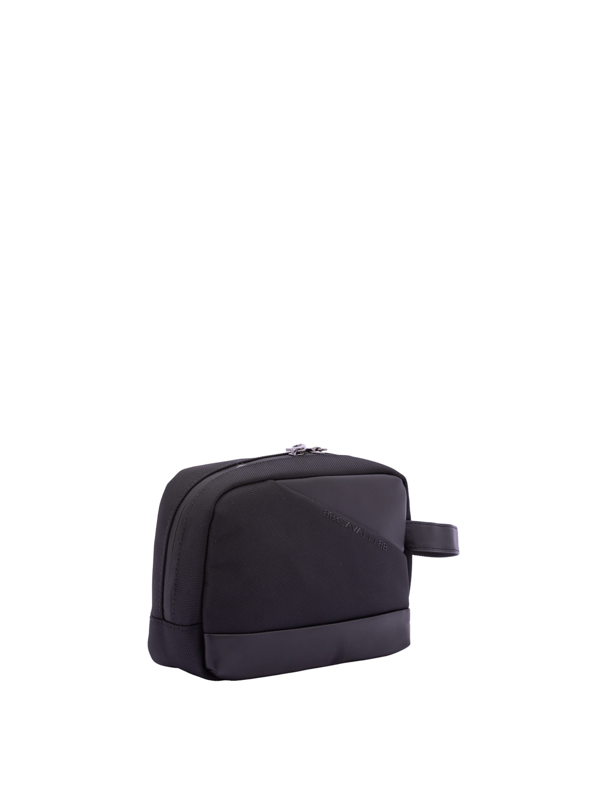 Beauty case 'Pochette Uomo B Cavalli Poliestere Zip Manico Ecopelle' di B. Cavalli in nero