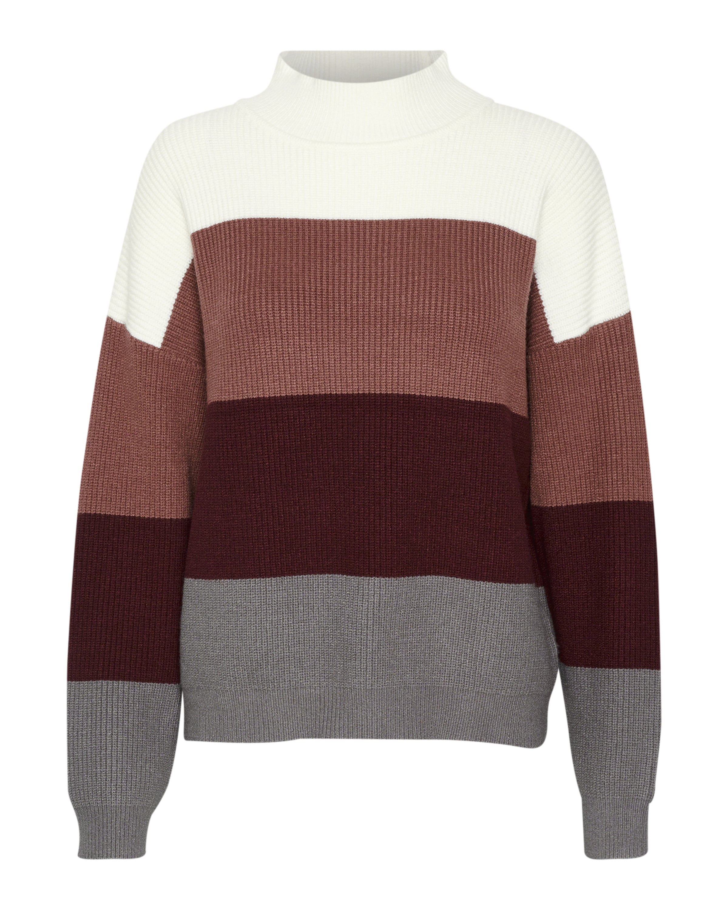 CULTURE Sveter 'CU Olivia' - antracitová / bordová / tmavočervená / biela, Produkt