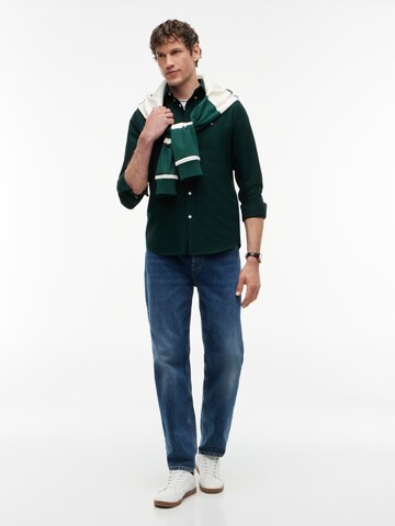 TOMMY HILFIGER Regular fit Srajca 'Heritage' | zelena barva