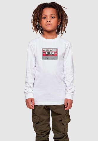 ABSOLUTE CULT Shirt 'Stranger Things - Cassette For Will' in Weiß: Vorderseite