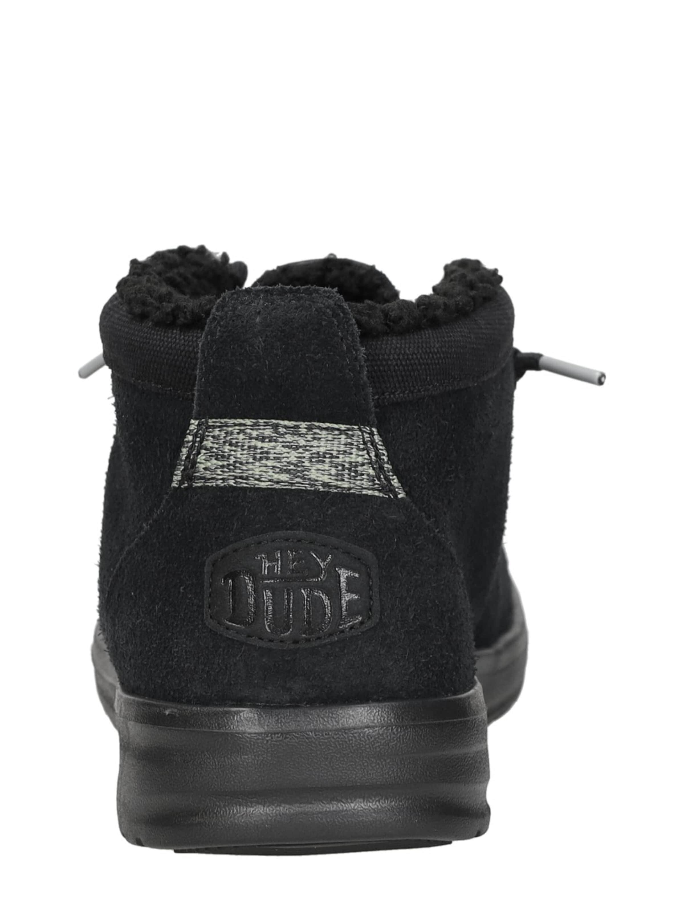 HEY DUDE Lace-up boot 'Wally Mid' in Black