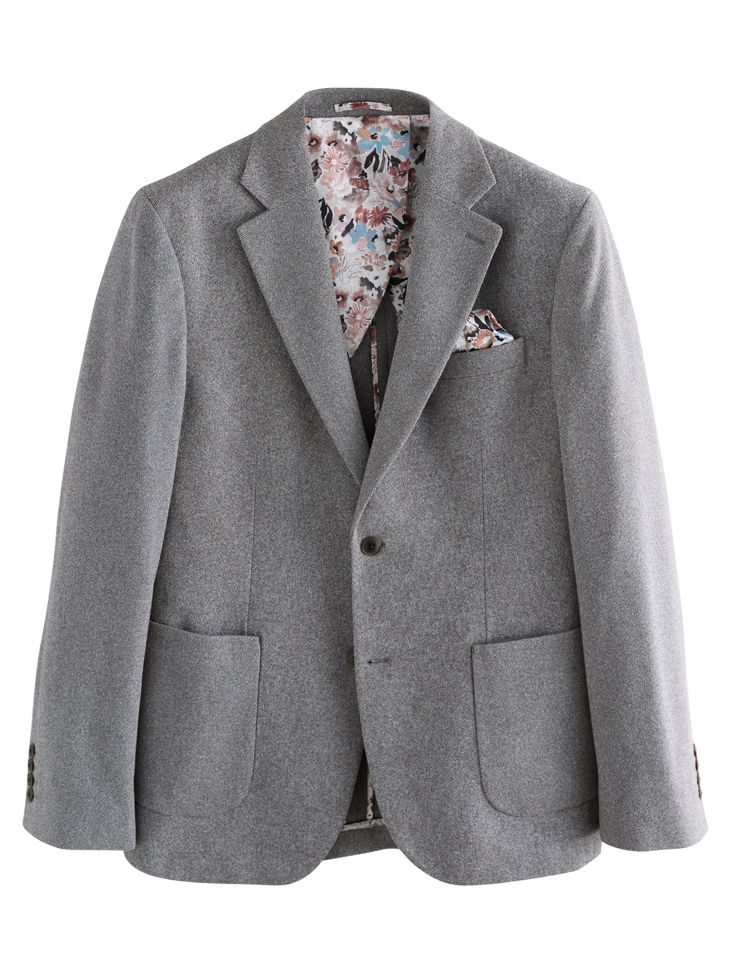 Next Slim fit Blazer in Grey: front