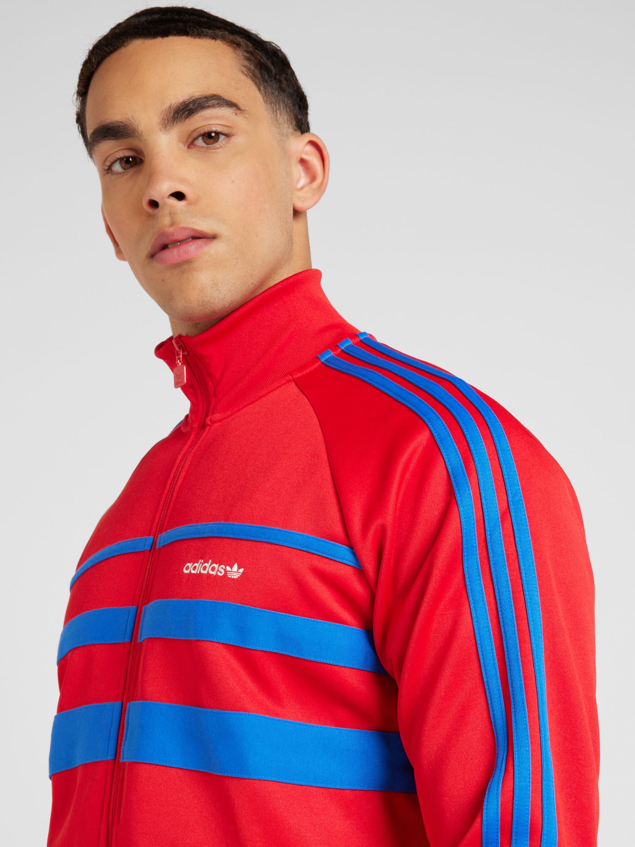 ADIDAS ORIGINALS Zip Up Hoodie THE FIRST in Red ABOUT YOU