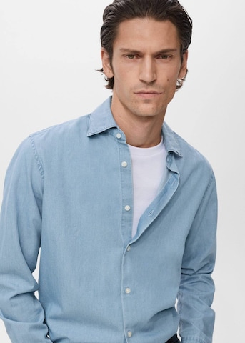 MANGO MAN Regular Fit Hemd 'Chambre' in Blau