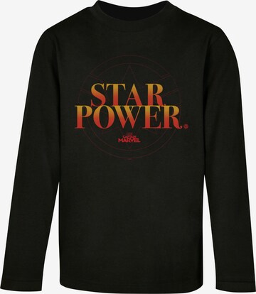 ABSOLUTE CULT Shirt 'Captain Marvel - Star Power' in Black: front