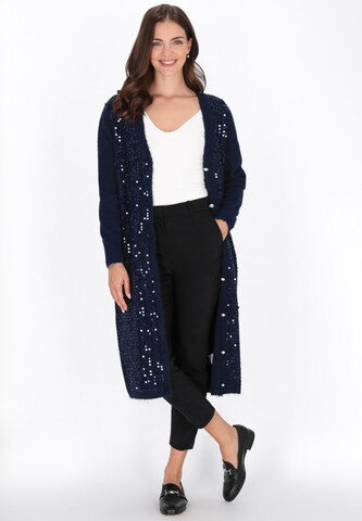 FELIPA Gebreid vest in Blauw: voorkant