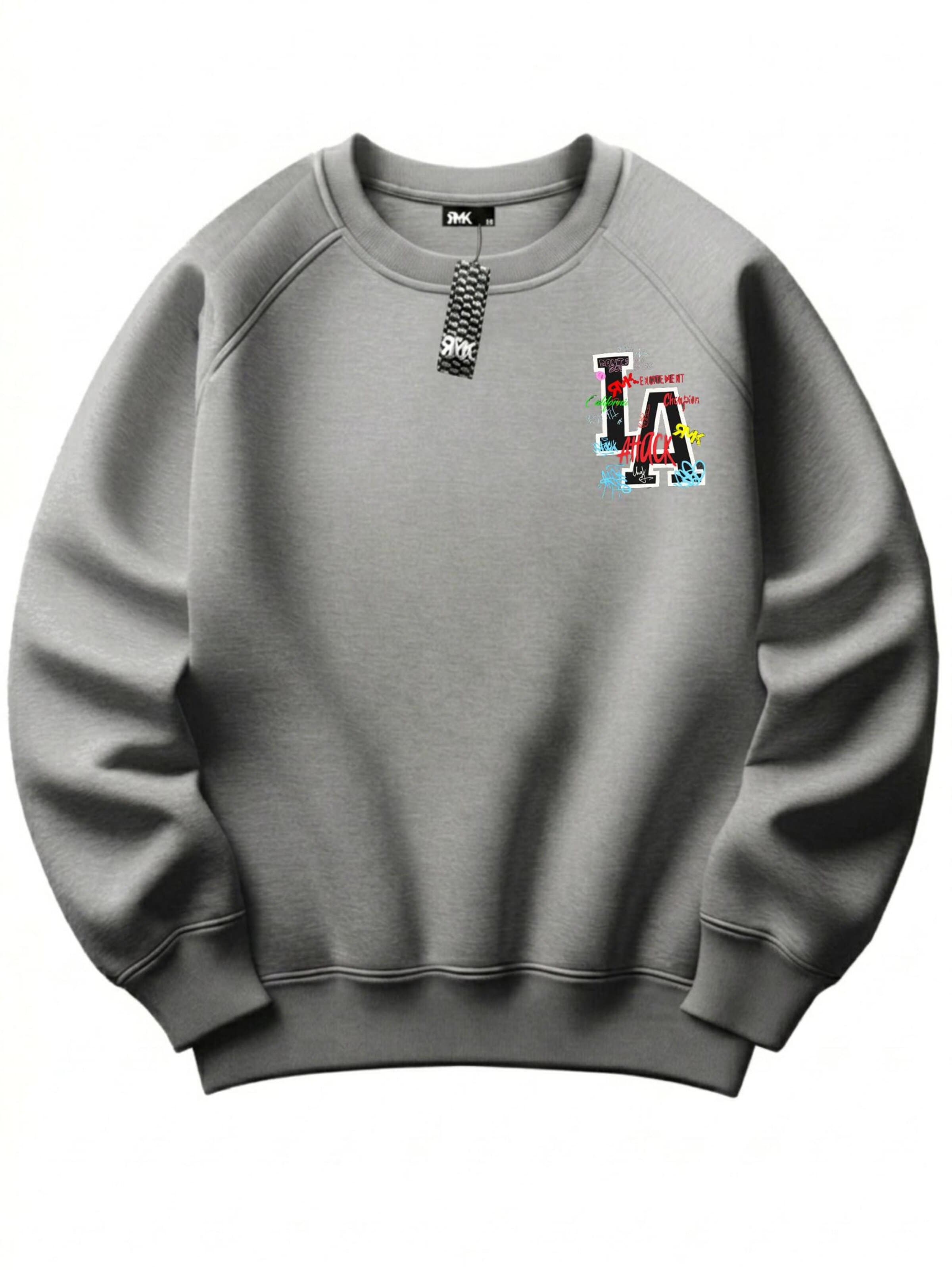 RMK Sweatshirt 'Los Angeles LA' in Grey: front