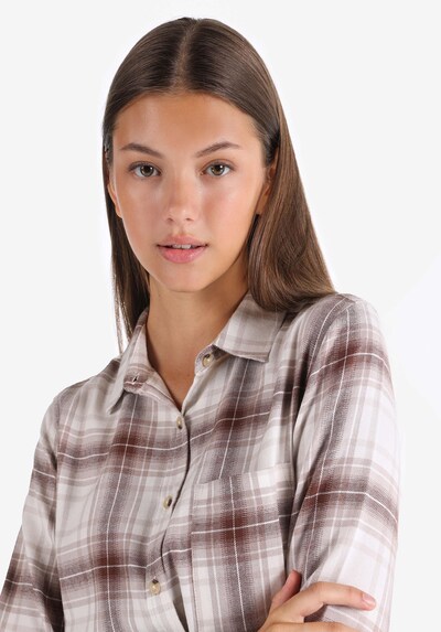 Colin's Bluse in hellbraun / dunkelbraun / weiß, Produktansicht