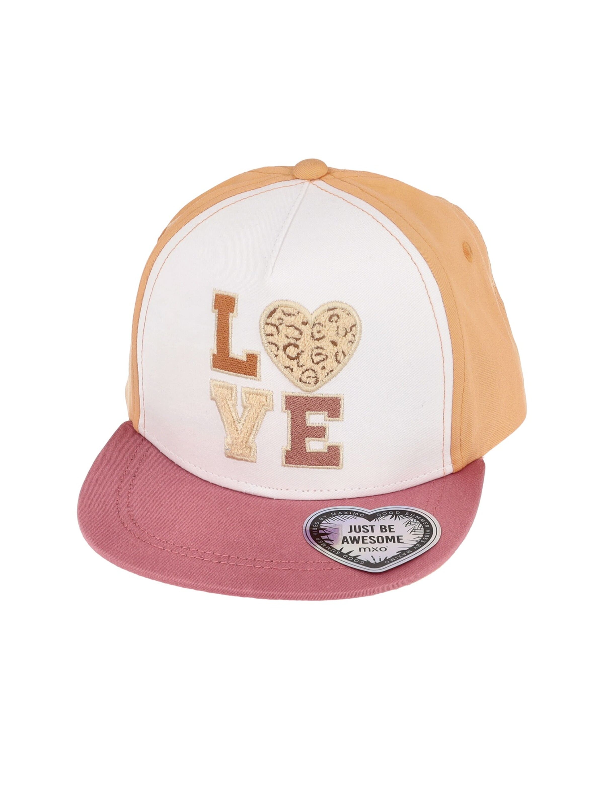 MAXIMO Hut 'KIDS GIRL-Cap love Snap-back Verschluß'‌‌ in Orange: Vorderseite