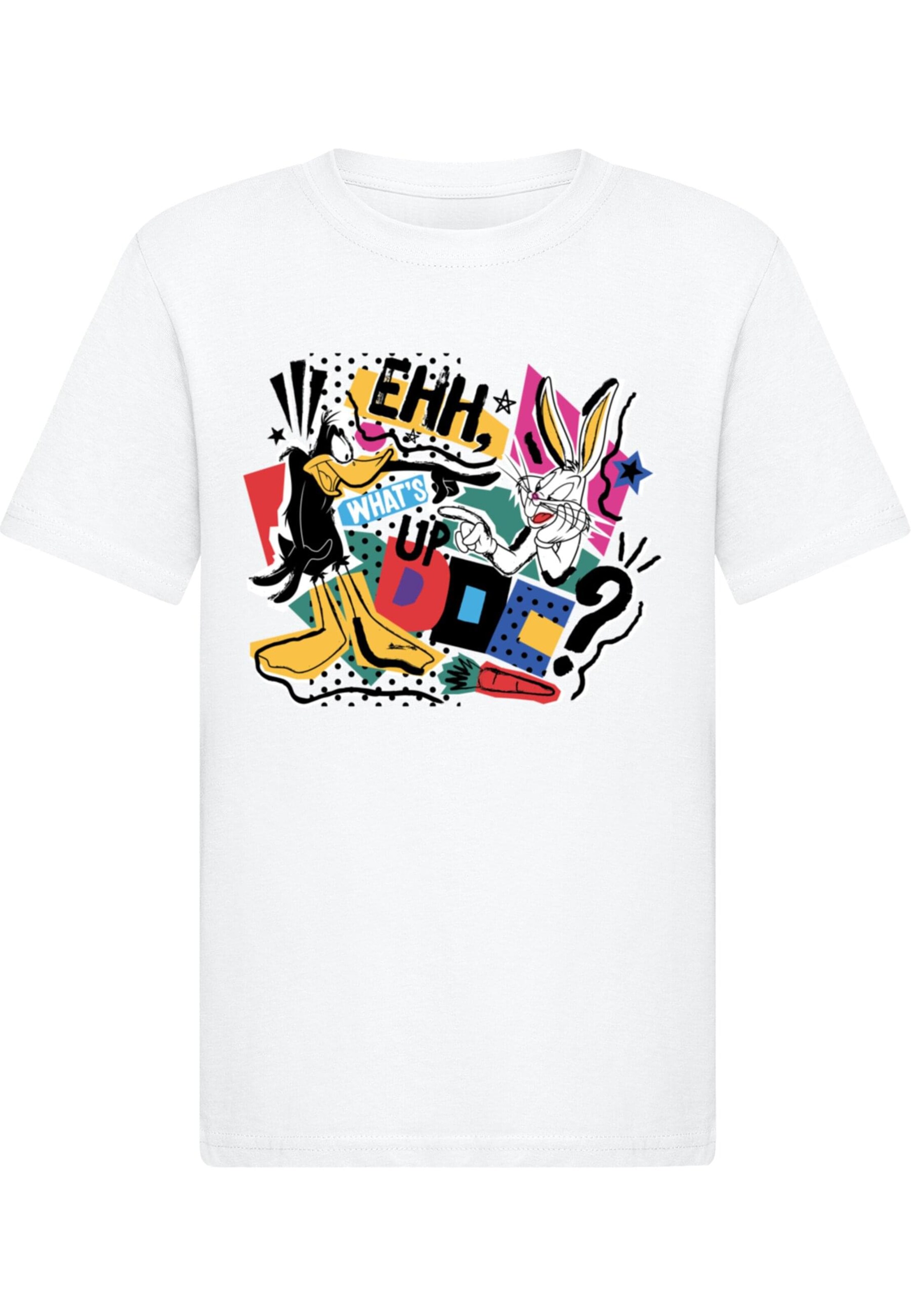 ABSOLUTE CULT T-Shirt 'Looney Tunes - Whats Up Doc 2.0' in Weiß: Vorderseite