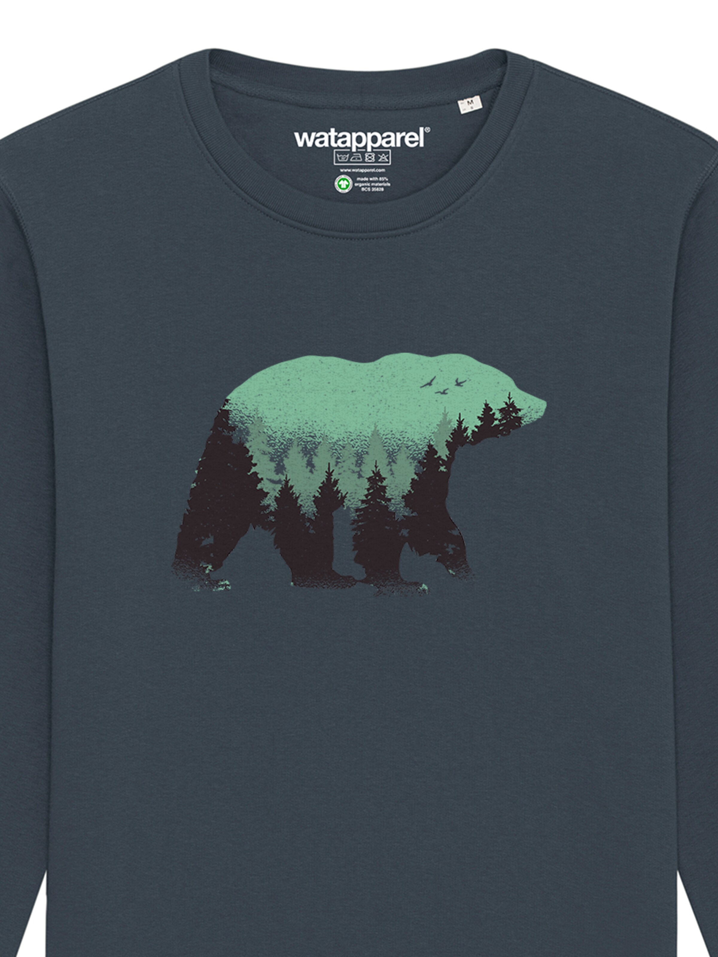 Sweat-shirt ' Waldbär ' Watapparel en gris