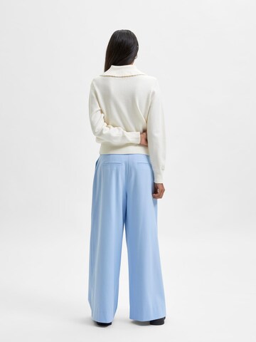 SELECTED FEMME Wide leg Pleat-Front Pants 'Charlotte' in Blue