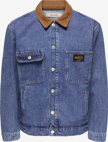 Only & Sons Välikausitakki 'ONSTIMBER' värissä sininen: etupuoli