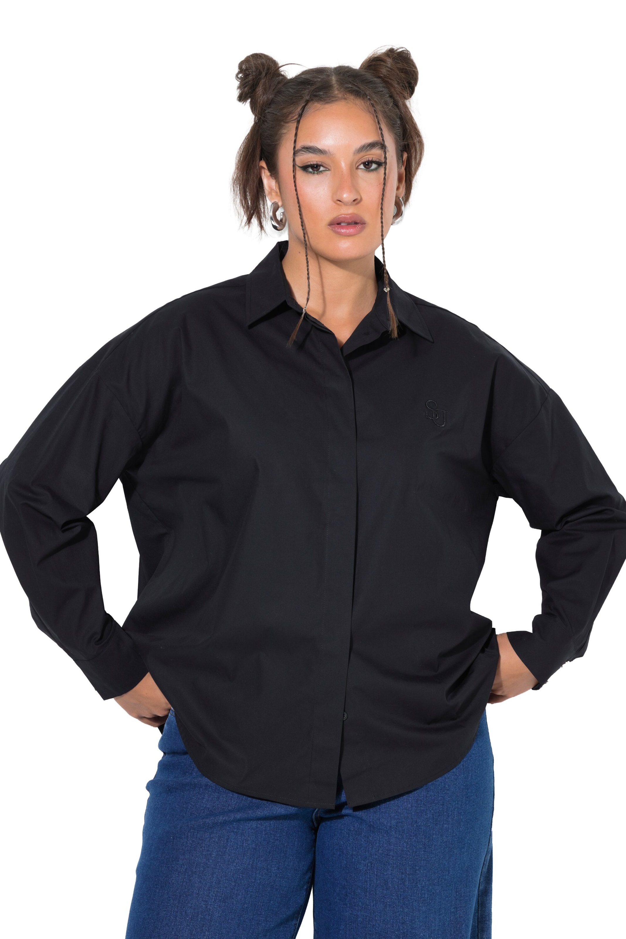 Studio Untold Bluse in Schwarz: Vorderseite