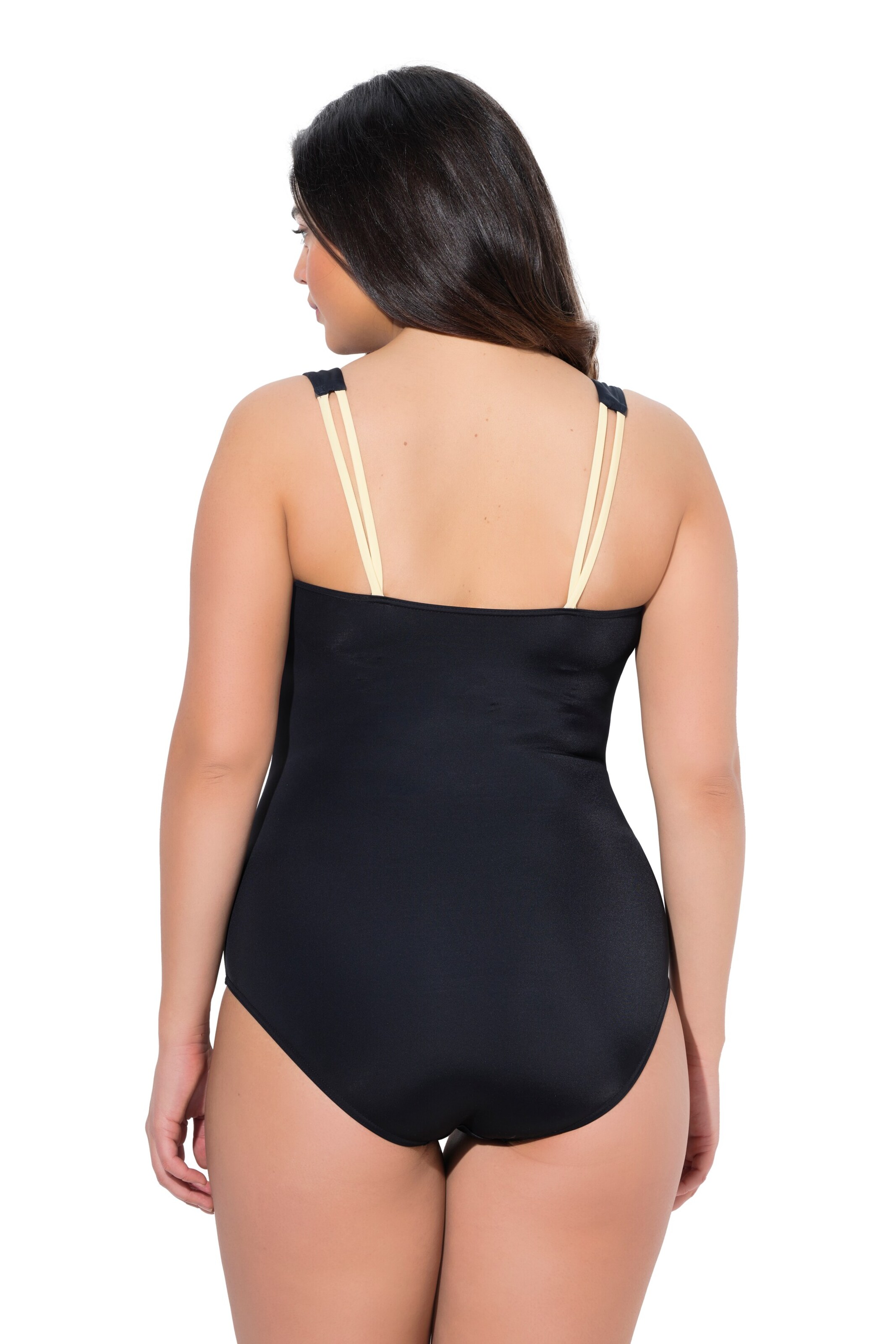 Ulla Popken Bustier Badeanzug in Schwarz