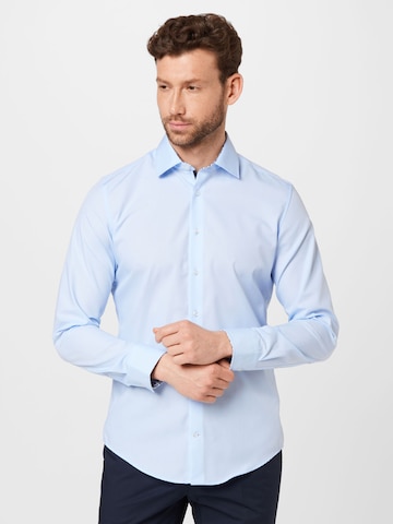 SEIDENSTICKER - Ajuste estrecho Camisa de negocios en azul: frente