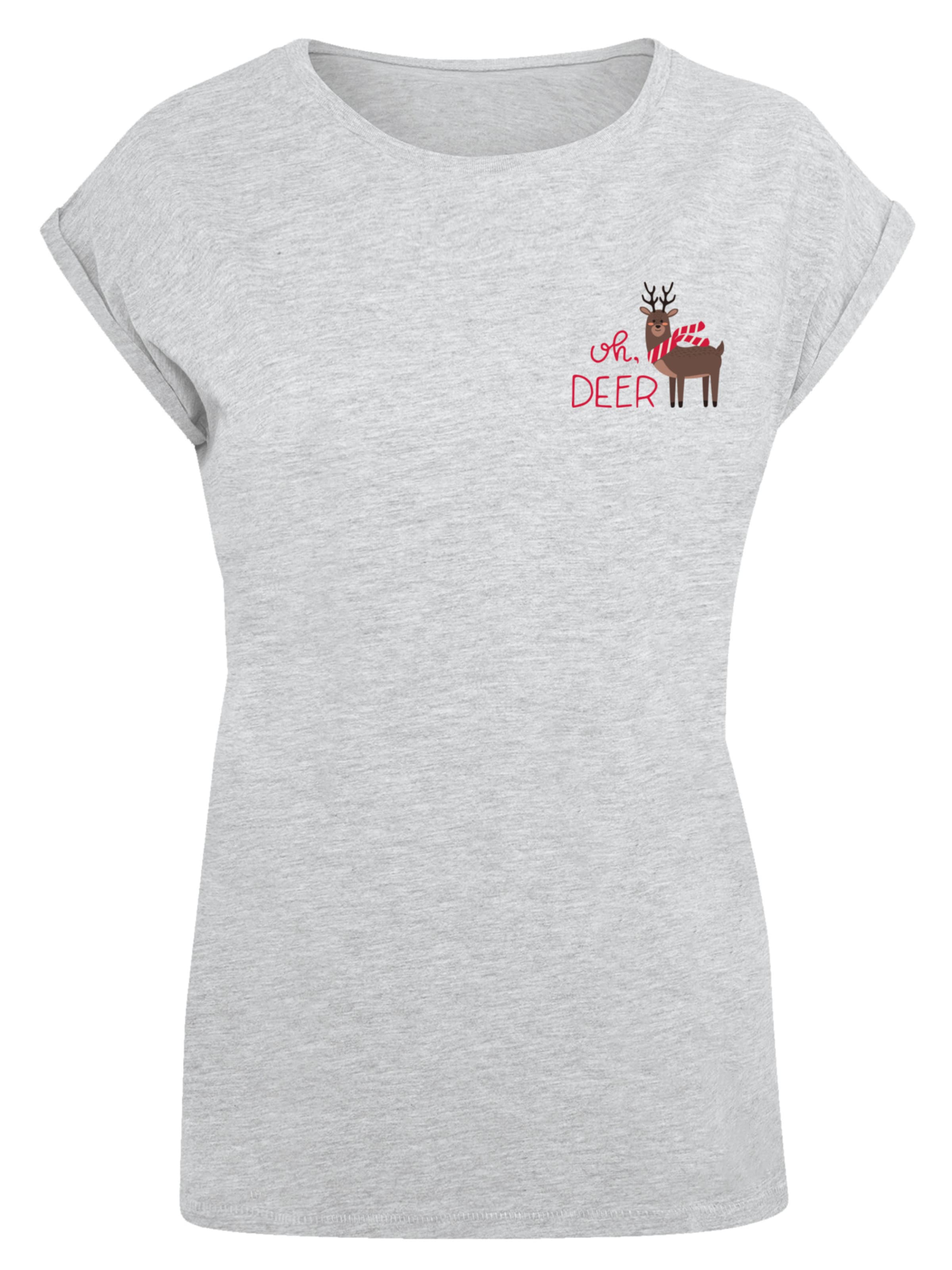 T-shirt 'Christmas Deer' F4NT4STIC en gris : devant