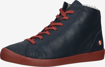 Softinos Lace-Up Ankle Boots in Blue: front