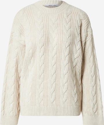ABOUT YOU Neulepaita 'Fame' värissä beige: etupuoli