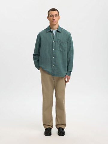 SELECTED - Ajuste confortable Camisa en verde
