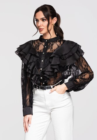 Ombre Bluse 'OW-SH-E0007' in Schwarz