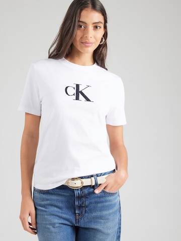 Tricou de la Calvin Klein Jeans pe alb: față