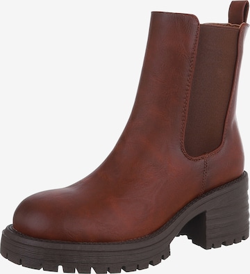 Ital-Design Ankle Boots in Beige: front