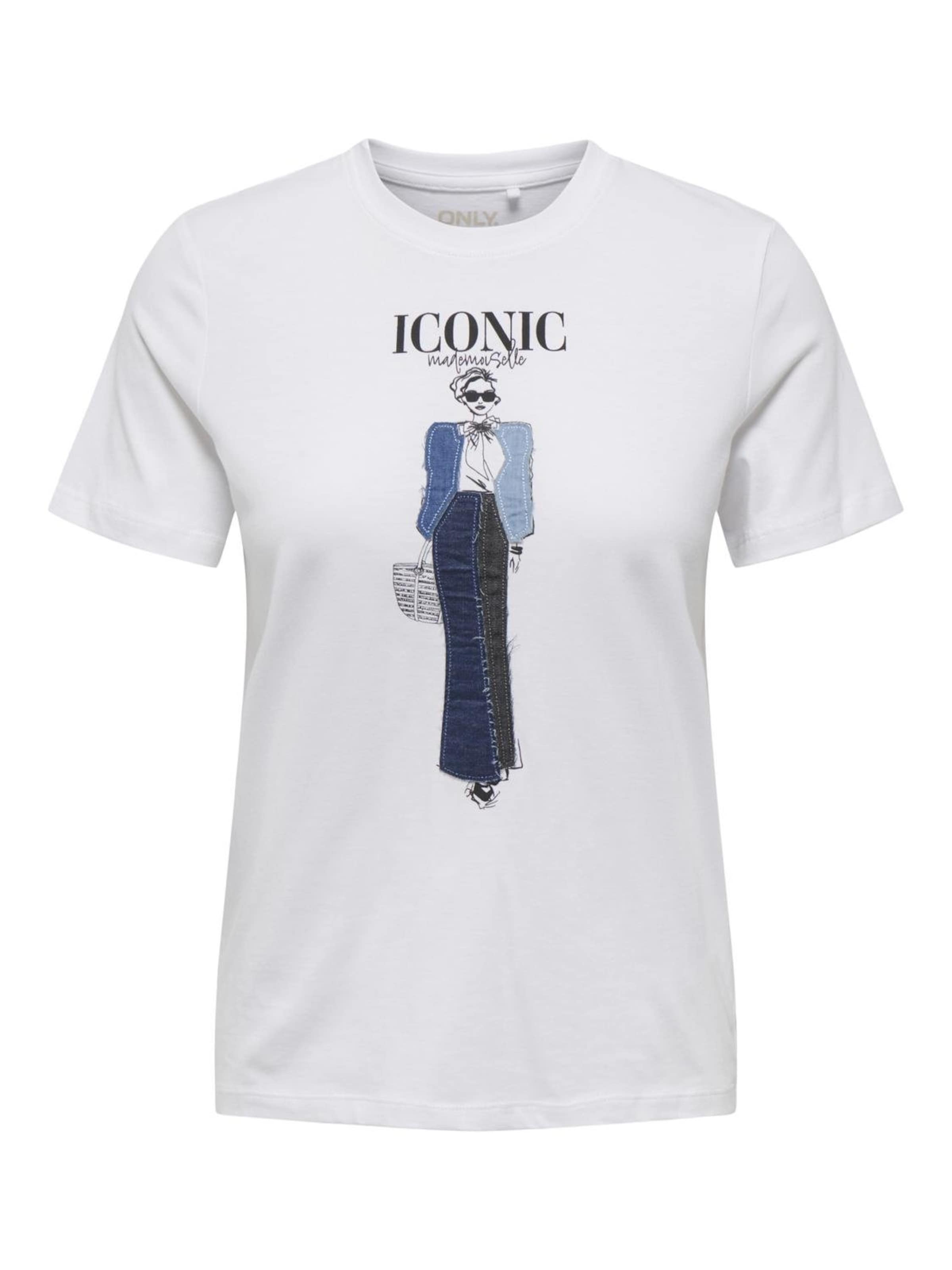 T-shirt &#x27;ONLEmma&#x27; ONLY en blanc : devant