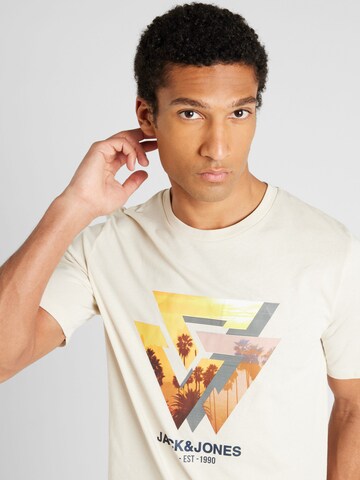 JACK & JONES T-Shirt 'CELLOX' in Beige