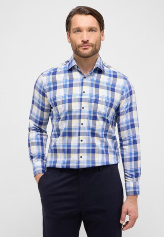 ETERNA Comfort fit Overhemd in Blauw: voorkant