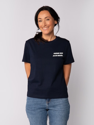 T-shirt 'Früher War Alles Besser' Watapparel en bleu : devant